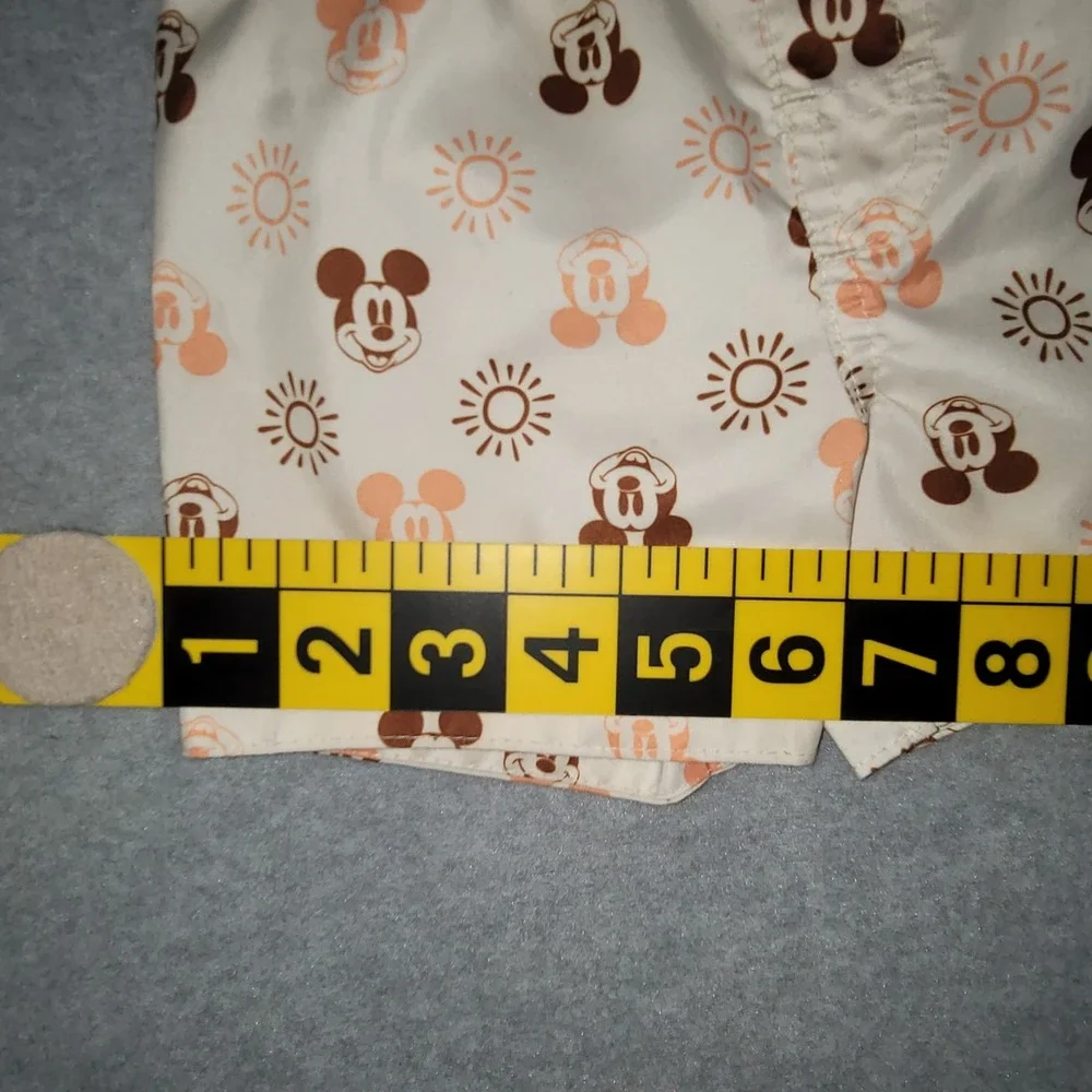 Disney Junior Mickey Mouse Toddler Swim Trunks Cream Sun Print 18M Mesh Lined
